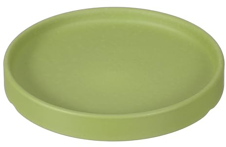 YELARXI Keramik-Pflanzen-Untersetzer, rund, Wasserschalen, Keramik-Pflanzgefäß, Topfschale für drinnen und draußen, Garten, Pflanzen, Wasser, Blume, Kaffee, 14 cm, Grün