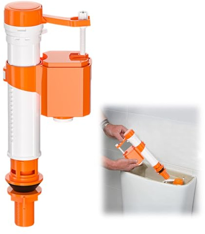 Spülkasten Füllventil Universal, Universelles Füllventil, Füllventil für Spülkasten, Wassertank Ventil, Spülkasten Ersatzteile für WC Spülkasten Ersatzteile orange