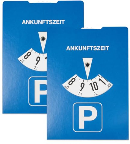 YIPFEN 2 Stück Ankunftszeit Parkscheibe Auto Pappe, Zugelassene Parkscheibe, Parkuhr für Auto, Motorrad, LKW, Wohnmobile (11x15cm)