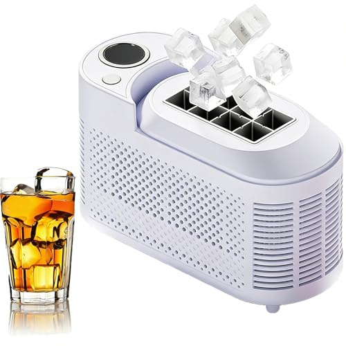 Macchina Per Il Ghiaccio Portatile Da Banco, 8 Cubetti In 10-15 Minuti, Mini Macchina Per Il Ghiaccio Compatta Per Casa, Ufficio, Campeggio, Auto E Viaggi Con Adattatore Dc 12v purple