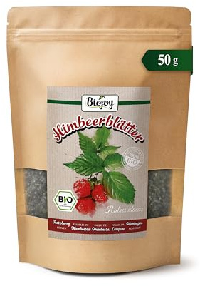 Biojoy Hojas de frambueso BIO, secas, infusión, 50 g | Infusión a granel, cortada, Rubus idaeus L.