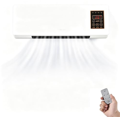 Portable Air Conditioner, 3 in 1 Cooling Fan & Bladeless Wall Mount AC, Ultra Quiet Design, Easy Install for Bedroom & Home Office with Remote Control Split System