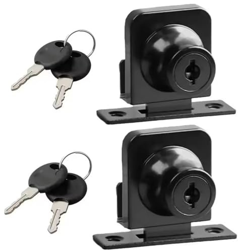 Verrou de vitre en verre, verrou de sécurité,serrures pour portes en verre, serrures de rechange pour vitrines pour 5–8 mm,noir (Simple 407, Clé passe-partout (Ouvre toutes les serrures))