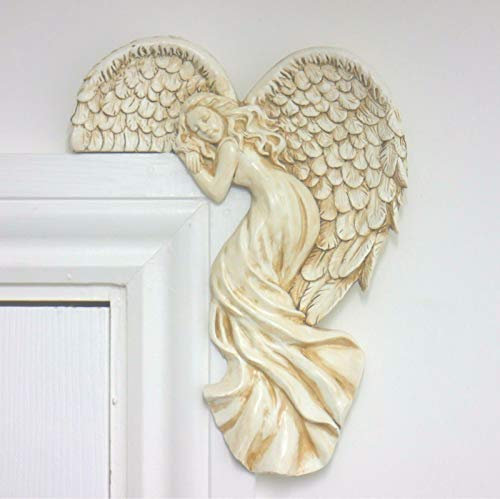 garden mile Vintage Style Shabby Chic Ivoire Ailes d'ange Cadre de Porte Ornement. Uniques Décoration Noël Angle Droit Mural Sculpture Fée Porte. 25cm Haut pour Noël, décor Maison ou Mariages