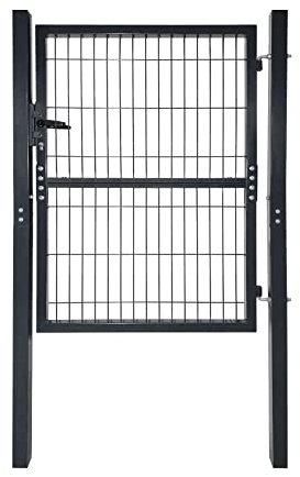 HENGMEI 125 x 100 cm per porta da giardino, giardino, cortile, recinzione, cancello da giardino, recinzione (antracite, 125 x 100 cm)