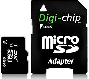 Digi Chip 64GB Micro-SD Class 10 Memory Card for Wifi Security, IP and Indoor Wifi Cameras - Tapo, ieGeek, SV3C, Reolink, Yi, Victure, Fredi, Sannce, Cooan, iGeek