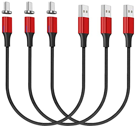 N. NETDOT Gen10 Magnet-Ladekabel [30cm, 3er Pack] – Schnellladen & Datensync über USB-C Magnetisches Ladekabel, Kompatibel mit Smartphones, Kopfhörern u.v.m.