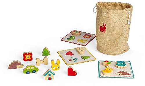 Janod - Memory Touch Recognition Game - Educational Family Game - For children from the Age of 3, J05318