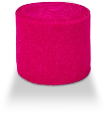 Hochwertiger & Widerstandsfähiger Filz – Breite 15cm / Länge 5m - Topfband/Bastelfilz/Wollfilz – Große Farbauswahl – Dehnbar & Druckelastisch – Tischdekoration Ostern/Weihnachten (Fuchsia)