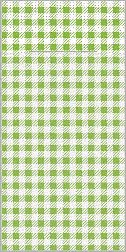 Mank Tissue Deluxe Besteckservietten 40 x 40 cm 1/8-Falz mit Besteckschlitz für Gastronomie und Feiern 75 Stück Robin (Hellgrün)