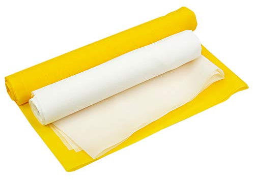 Silk Screen Printing Mesh, Size 50inchx1Yard, 100/110/120/140/160/180/200/250/300Mesh, White Yellow for Screen Printing Machine Equipment Accessories, Filter Painting, Polyester (100M/40T White)