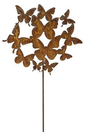 Bornhöft Gartenstecker Schmetterlinge 100cm Metall Rost Gartendeko Edelrost Groß