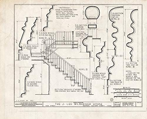 Historic Pictoric : Blueprint HABS TEX,11-Bast,2- (Sheet 5 of 5) - Wilbarger House, 1403 North Main Street, Bastrop, Bastrop County, TX 24in x 18in