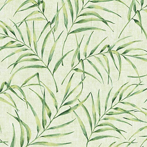 Papier peint feuille verte | Papier peint feuillage vert 37335-3 | Papier peint vert fond vert clair vinyle & intissé | Idée papier peint salon