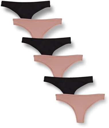 Amazon Essentials damunderkläder (finns i plusstorlek), paket med 6, svart/dammrosa, Small