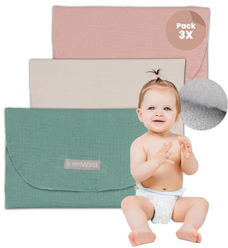 MIMUSELINA - 3 x Wetbag Kindergarten - Nasstasche für Babys und für Krankenhaus oder Kinderwagen - Wetbag Stoffwindeln Wasserdicht für Babyartikel - Bunte Nassbeutel Kindergarten