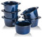 Creme Brulee Ramekins Ceramic Bowls - VICRAYS Mini Custard Cups 6 oz oven Safe Bowls Souffle Dishes for Baking Individual Casserole Dipping Sauce Pioneer Woman Bakeware Set of 6, Blue