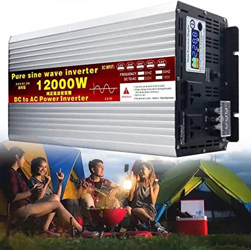 Inverter A Onda Sinusoidale Pura 12000w Inverter Potenza Convertitore Tensione A Onda Sinusoidale Convertitore Auto Convertitore Corrente Per Emergenza Automatica Rv,12000W-24Vto220V