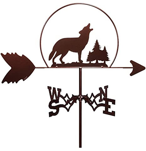 CAZARU Weathervanes Farm Scene Wetterfahne Windrichtungsanzeiger Wetterhahn Windanzeiger Edelstahl Langlebige Messwerkzeuge für Garten Rasendekoration im Freien