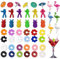 EUDUQ 48 peças marcadores de copos,silicone marcadores copos marcadores de vidrio reutilizables,Identificador de copa de vino colorido,marca de bebida Adecuado para fiestas bares festivales