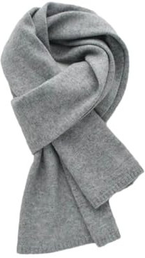 Hellgrauer Wollschal Dünne Männer Und Frauen Kleine Schals Winter Warm Unisex Gestrickt Kurzer Schal, grau, Kids108CM
