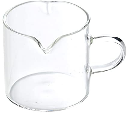 Wedhapy Glas Milchkännchen Glas Milchkännchen 113 ml Mini Kaffee Milchkännchen Doppelausgießer Milchausgießer mit Griff