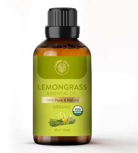 Carno Calm Zitronengras Ätherisches Öl 30ml | 100% Reines Zitronengrasöl für Haut & Haare | für Diffuser, Aromatherapie, Massage & Spray 1 fl oz