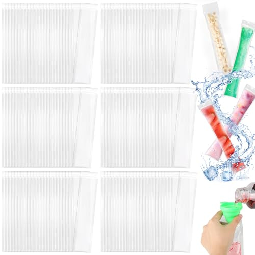 150 Stück Popsicle Taschen, Eis am Stiel Tasche, Popsicle Formen Beutel, BPA-Frei Wassereis Tüten, Pop Mold Taschen, Popsicle Pouches, Eis Pop Beutel mit Trichter für Joghurt, Eisbonbons, Eiscreme