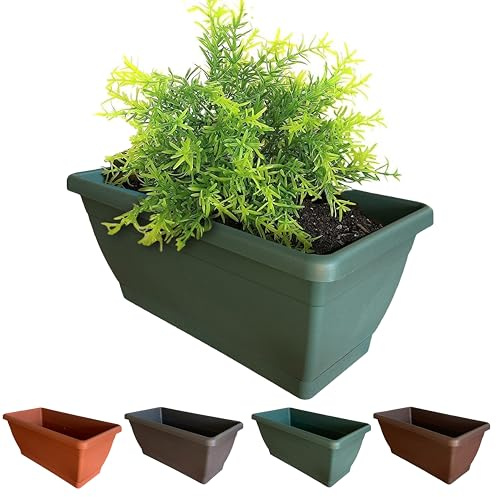 Jardinera Brown&Green Exterior Grande - 60x19x18cm Verde Plástico