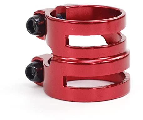 Sattelklemme Aluminium-Doppelsattelstützen-Kragenklemme 27,2/31,8 mm 31,8/34,9 mm 30,9 mm for Rennrad MTB Carbonrahmen Laufrad Schnellspanner SattelstüTze (Größe : Red 27.2 31.8mm)