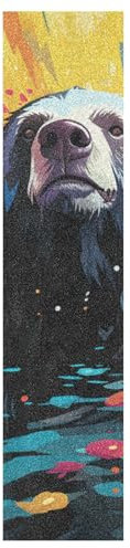 KAAVIYO Schwimmende Bunte Lippenbären Muster Skateboard Griptape Rutschfest Selbstklebend Longboard Griptapes Aufkleber Griffband(9x33in,44x10in 1pcs)