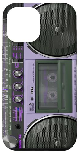 Boombox Throwback Retro Musik Stereo Lila Ghettoblaster Hülle für iPhone 15 Plus