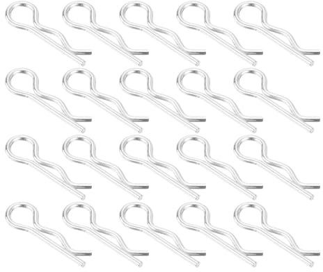 sourcing map 100 pasadores de resorte en forma de R de acero al carbono chapado en zinc de 1 mm x 16 mm, clips R para electrodomésticos, equipos deportivos, reparación de mecánicos de automóviles