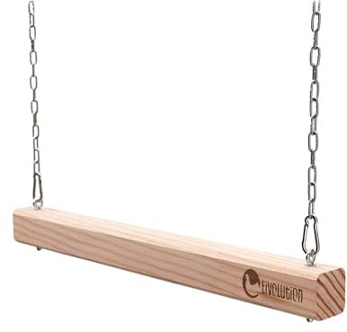 Eivolution Hühnerschaukel - Beste Schreinerqualität - aus Lärche - Massivholz - 40 x 3,6 x 3,6 cm - inkl. Befestigungsmaterial - Für den Außenbereich geeignet - ohne chemischen Holzschutz