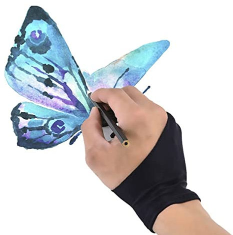 SEWACC 2pcs Touch Gloves for Artist Drawing Finger Design Pack for Painting and Sketching Tablets
