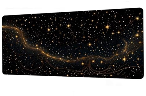 Gaming Mouse Pad 500x250mm Extended Large Mouse Mat Black Mouse Pad,Waterproof Desk Mat Starry Sky Mousepad with Stitched Edges,Keyboard Mat with Non-Slip Base,Computer Desk Accessories for Men BJ-218