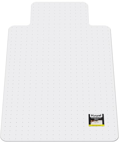 Kuyal Office Chair Mat for Carpet, 91x139 cm (36 x 55) Clear Heavy Duty Computer Chair Mat, Under Desk Protector Carpeted Floors Mat With Lip, Easy Chair Movement,Ship Flat