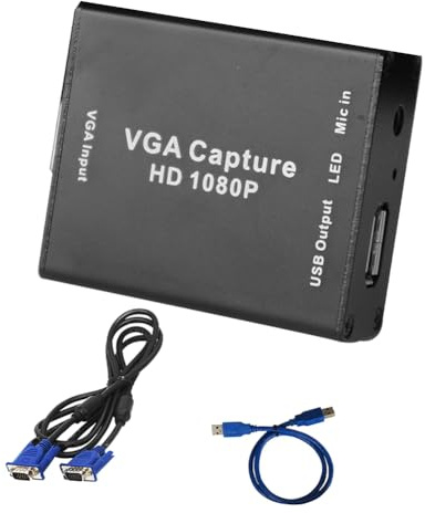 NKBSDKM Adaptateur Convertisseur VGA vers USB avec Carte de Capture Audio Vidéo Carte de Capture Vidéo de Surveillance 1080P sans Pilote