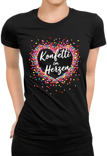 Konfetti im Herzen - Karneval Fasching Kostüm Damen T-Shirt