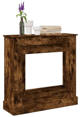 Juroupi Fireplace Surround Smoked Oak 90x30x90 cm Engineered Wood,Fireplace Surrounding,Fireplace For Electric LED Flame