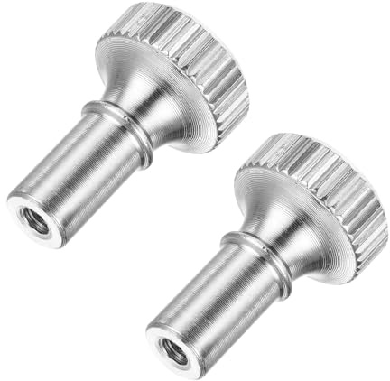 QUARKZMAN 2Pcs Accensione/Spegnimento Pulsante Sostituzione Interruttore Lampada Ottone Estensione Pulsante Interruttore Lampada Lunghezza 19mm per Presa Lampada, Argento