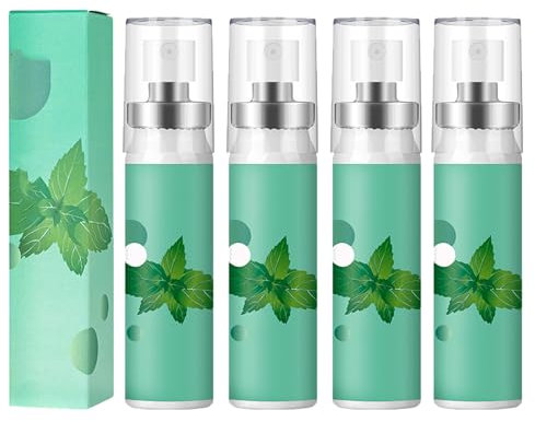 Sérum Haleine Fraîche,Soin Buccal Menthe,Spray Buccal pour l'Haleine,Gel pour Dents Propres pour une Haleine Fraîche,RafraîChissant pour l'Haleine,Portable,20ml,4PC,Menthe
