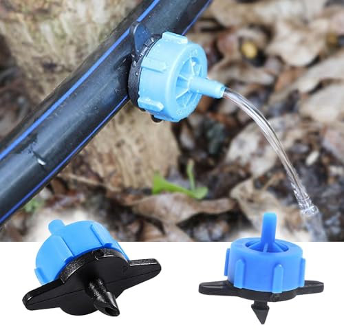 10pc Micro-Drip-System regulierbarer Reihentropfer 2 Gallon/h,Tropfer für Bewässerungssysteme, für Pflanzen mit unterschiedlichem Wasserbedarf, einfache Verbindungstechnik (10pc)