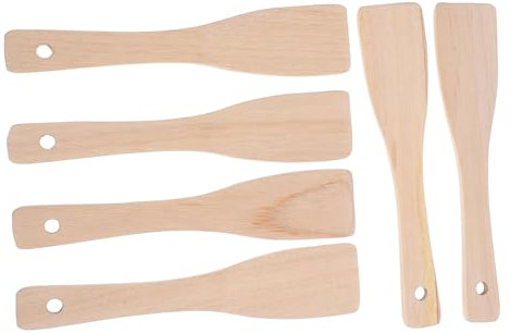 BESTOYARD 6pièces Spatules Bois Ustensiles Polyvalents Pour Pâtisserie Et Cuisson Idéaux Pour Raclette Crème Et Beurre Fabriquées Bois De Hêtre