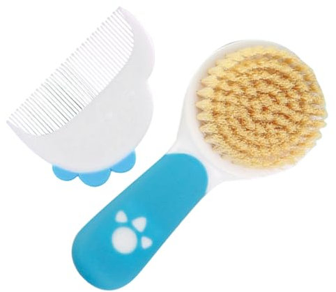 BATHVEVE 2set Hair Care Set Soft Bristles Brush and Comb Brush for Newborns and Toddlers Gentle Hair Grooming Kit for Registry Present