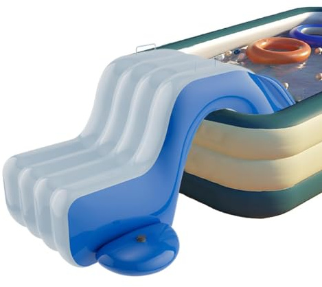 Wasserrutsche Aufblasbar für Kinder, Blow Up Pool Rutsche, PVC, Belastbar bis 50kg, Anti-Rutsch Oberfläche, Einfacher Aufbau, für Pool, Garten, Terrasse, Outdoor Wasser Spielzeug (175x105x75cm)