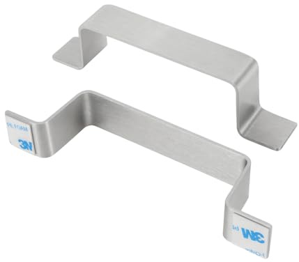 Milti Design Türgriff selbstklebend aus gebürstetem Edelstahl 304 [2 Stück, Silber] Schrankgriff ohne bohren für Türen und Schubladen, Hochwertiger 3M Kleber