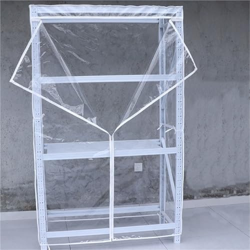 QSTGX Funda Protectora Transparente de PVC Impermeable Resistente al Agua y al Polvo Tejido Resistente Fundas para estanterías de Exterior con Cremallera(B,60x35x120cm)