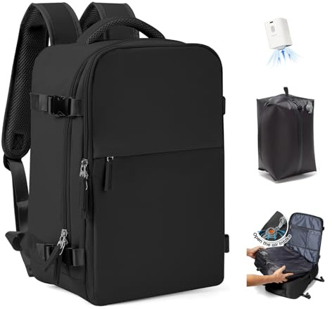 SZLX Mochila al Vacío con Bomba Mochila Viaje Cabina Avion 40x30x20 Ryanair Equipaje de Mano 40x20x30 Vueling Wizzair Mochila Viaje Cabina Avion 40x30x20 Mujer Hombre Bolsas de Viaje Easyjet