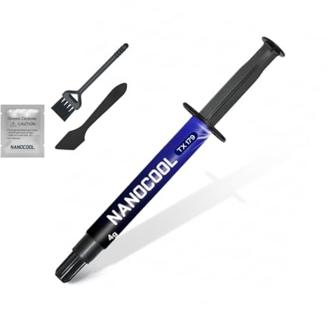 Molevion NanoCool TX 179 - Kit composto termico da 4 g, ~ 17,9 W/m·K, grasso termico non indurente, isolante elettricamente con pennello, detergente e spatola